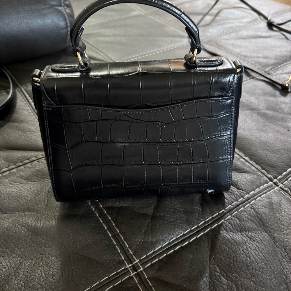 Coach Black Croc-Embossed Mini Bag - Picture 2 of 4